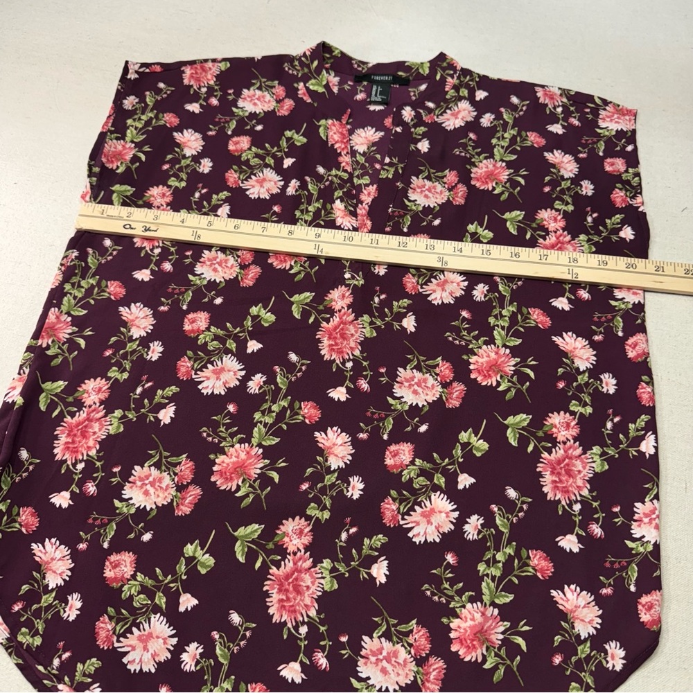 Forever 21 Floral Blouse - Purple and Pink - Size Small - Picture 10 of 12